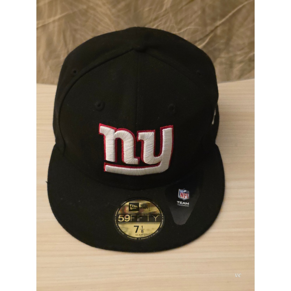 New Era 59FIFTY New York Giants Fitted Hat Black NFL Size 7 1/8 Cap Mens